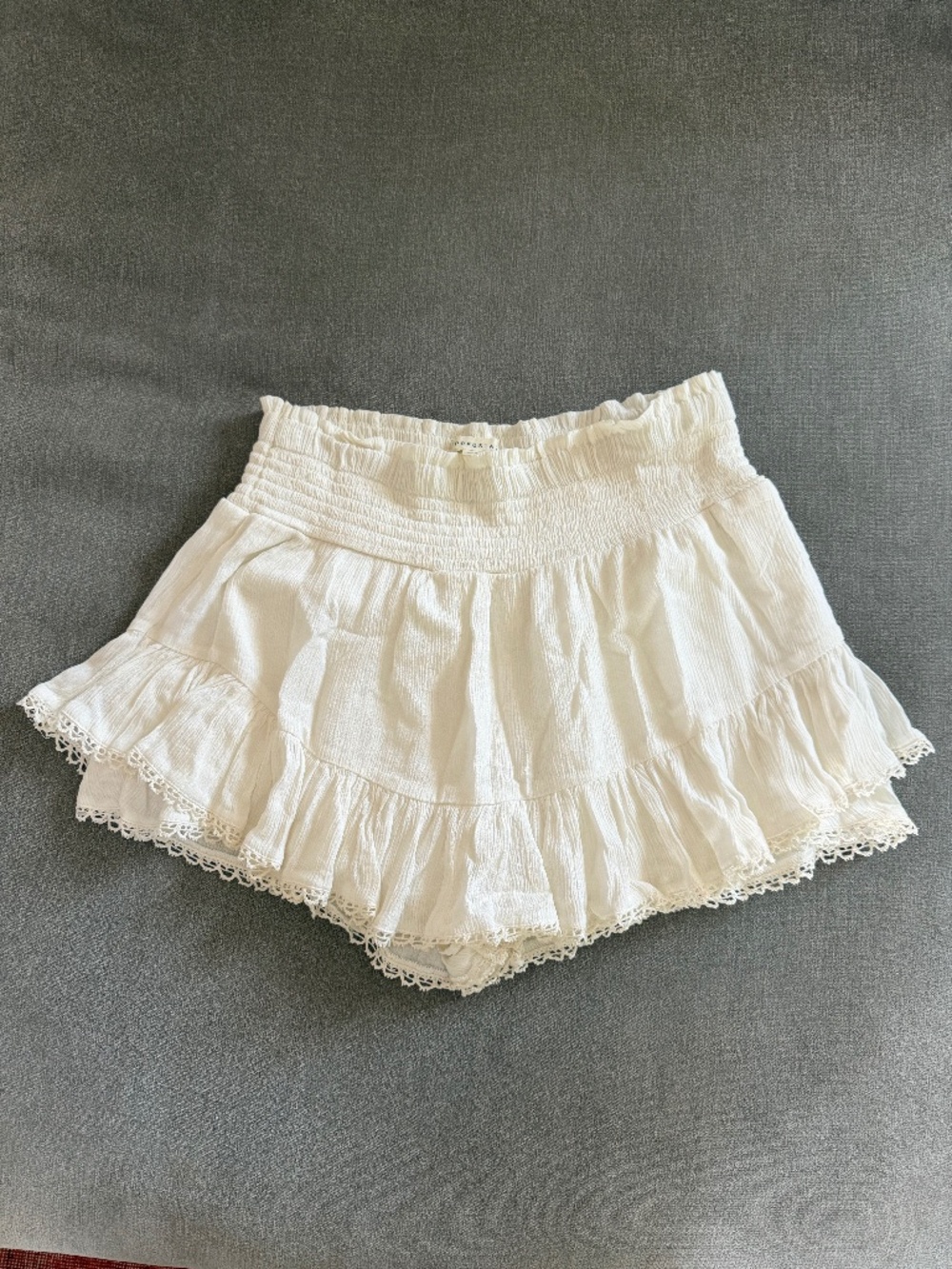 Aeropostale White Ruffled Textured Skirt